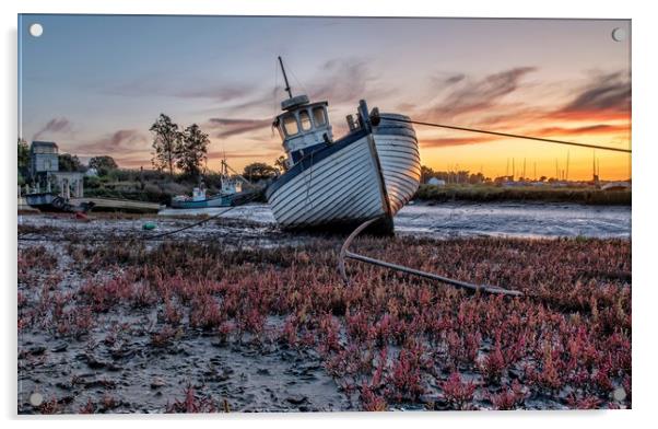 Waiting for the tide at Brancaster Staithe  Acrylic by Gary Pearson