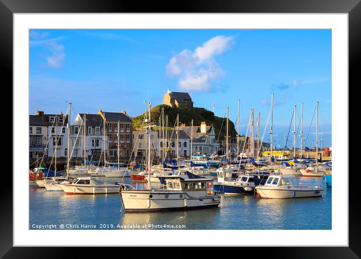 Ilfracombe harbour and St Nicholas Chapel in Devon Framed Mounted Print by Chris Harris