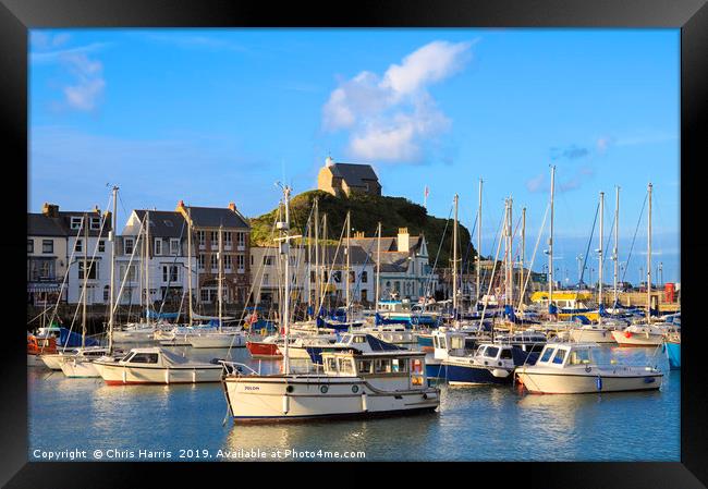 Ilfracombe harbour and St Nicholas Chapel in Devon Framed Print by Chris Harris
