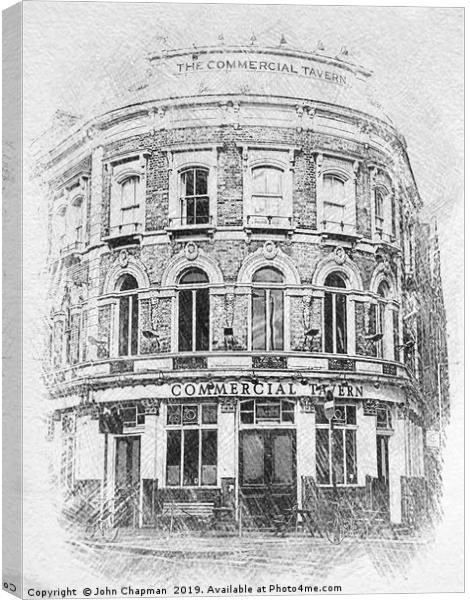 Commercial Tavern, Grade II Listed, built 1865 Canvas Print by John Chapman