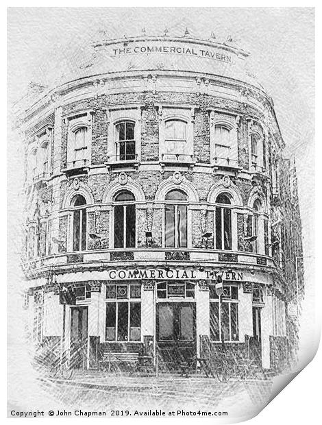 Commercial Tavern, Grade II Listed, built 1865 Print by John Chapman