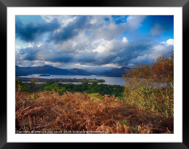 Loch Lomond from the Inchcailloch "Summit Trail" Framed Mounted Print by yvonne & paul carroll