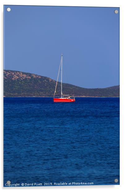 The Red Yacht Acrylic by David Pyatt