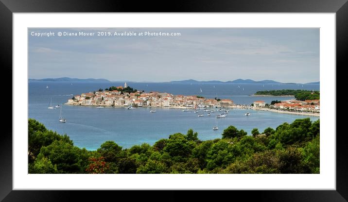 Primosten Croatia Framed Mounted Print by Diana Mower
