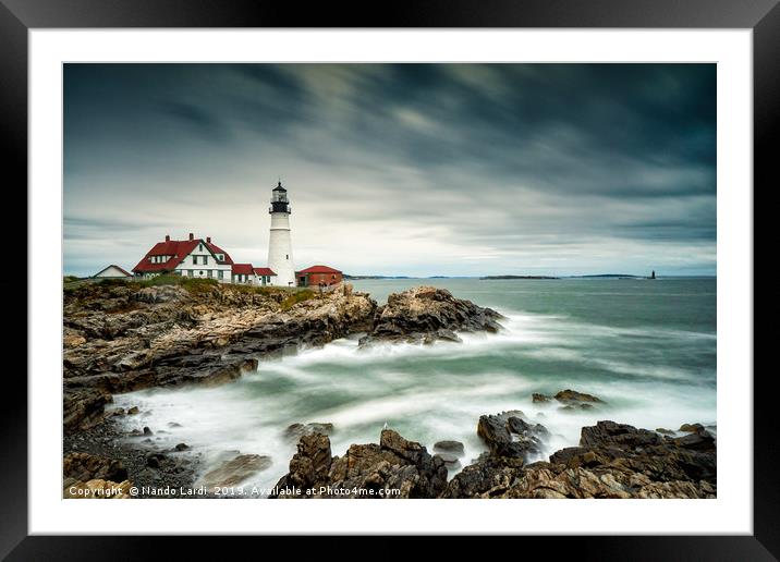 The Portland Headlight Framed Mounted Print by DiFigiano Photography