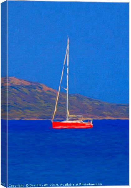 Red Yacht Art Canvas Print by David Pyatt