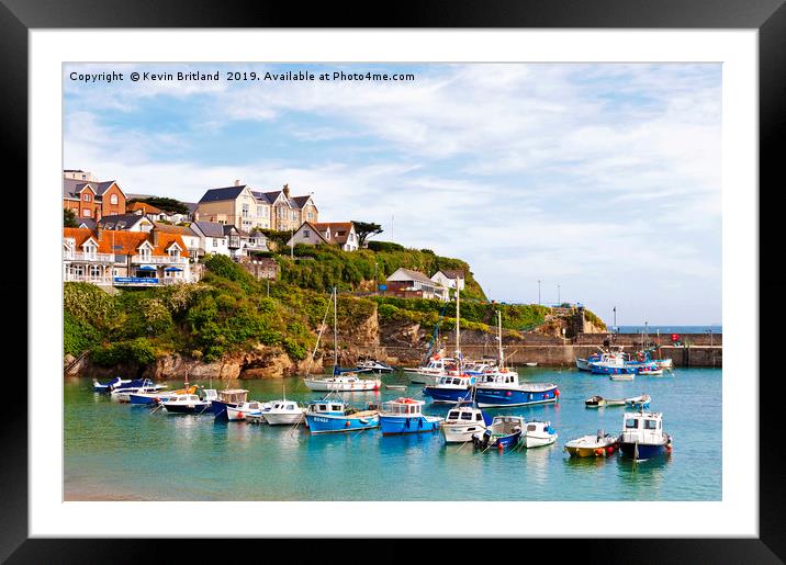 newquay harbour cornwall Framed Mounted Print by Kevin Britland