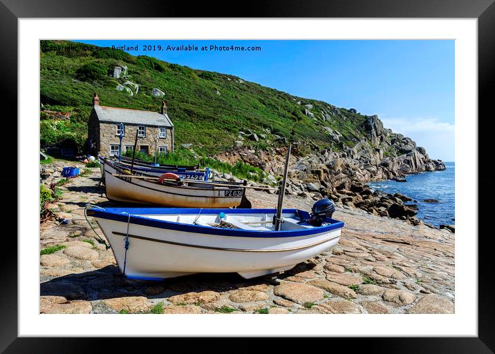 penberth cove cornwall Framed Mounted Print by Kevin Britland