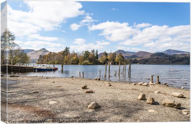 Drwent water Jetty Canvas Print by Mike Hughes
