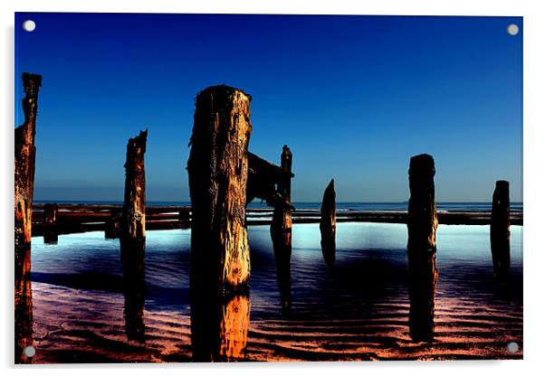 Breakwater Blues Acrylic by Martin Parkinson