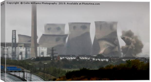 Ferrybridge  Cooling Towers Demolition  Canvas Print by Colin Williams Photography
