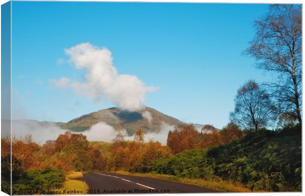 Fresh Morning Road through The Trossachs National Park. Scotland Canvas Print by Jenny Rainbow