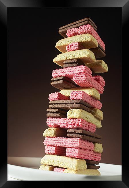 Jenga with Biscuits Framed Print by Darren Burroughs