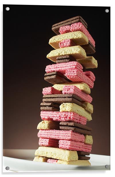 Jenga with Biscuits Acrylic by Darren Burroughs