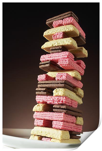 Jenga with Biscuits Print by Darren Burroughs