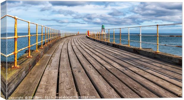 Whitby pier Canvas Print by Phil Reay