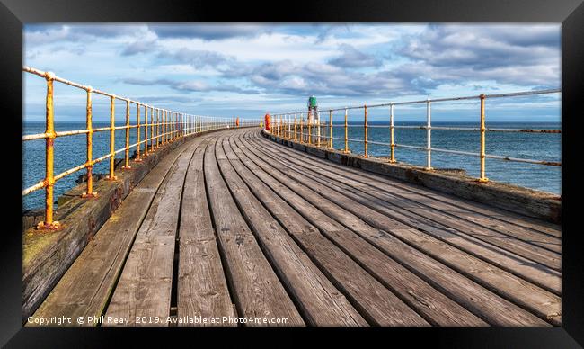 Whitby pier Framed Print by Phil Reay