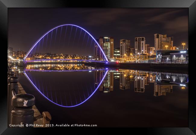 Reflections on the Tyne Framed Print by Phil Reay