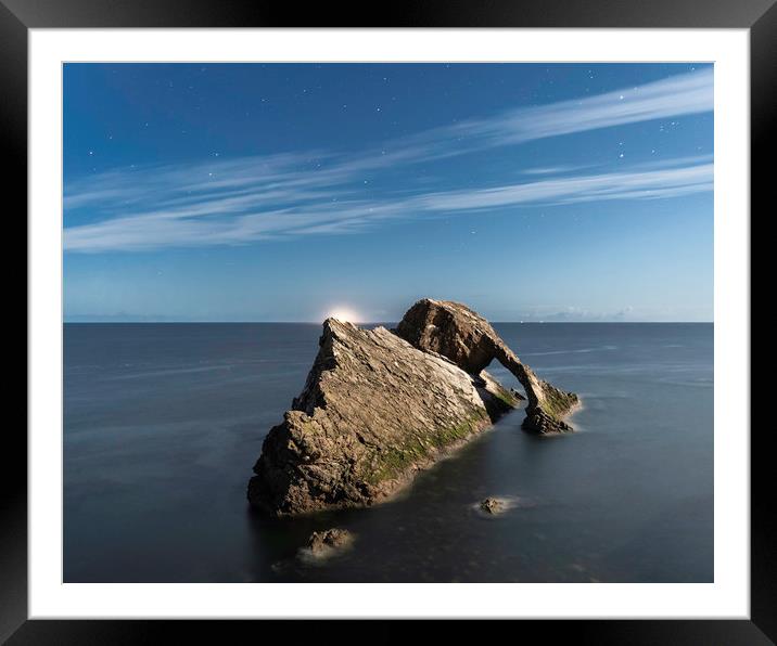 BOW FIDDLE ROCK  SCOTLAND  - MOONLIGHT Framed Mounted Print by Paul Appleby