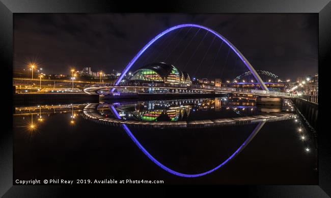 Reflections on the Tyne Framed Print by Phil Reay
