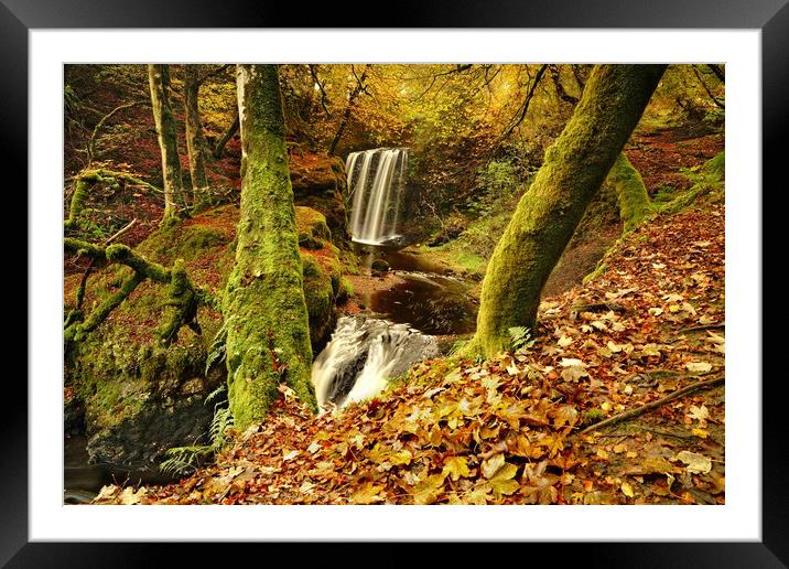 Dalcairney Falls in Autumn Framed Mounted Print by JC studios LRPS ARPS