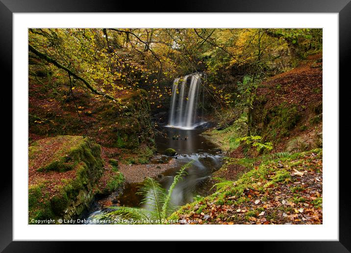 Dalcairney Falls in Autumn  Framed Mounted Print by Lady Debra Bowers L.R.P.S