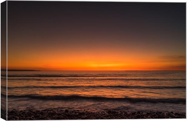 Sunset therapy at Westward Ho in North Devon Canvas Print by Tony Twyman
