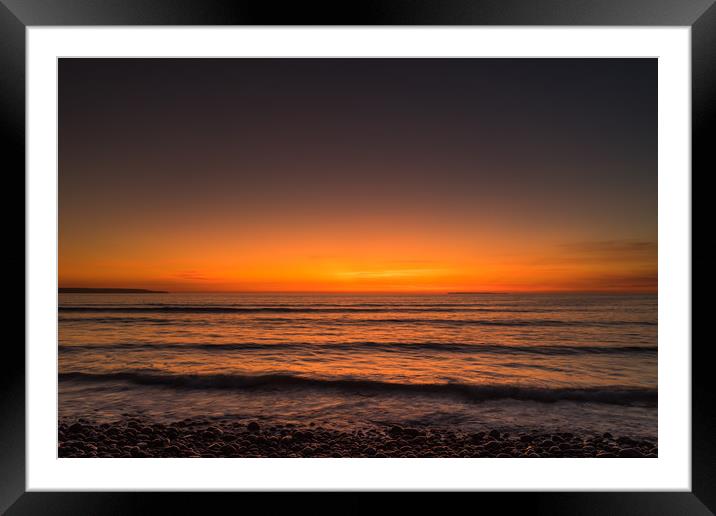 Sunset therapy at Westward Ho in North Devon Framed Mounted Print by Tony Twyman