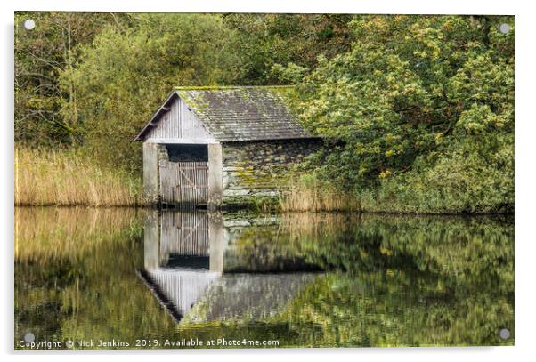 Boat House at Rydal Water Rothay Valley Lakeland Acrylic by Nick Jenkins