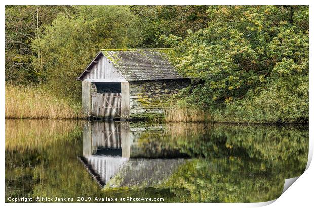 Boat House at Rydal Water Rothay Valley Lakeland Print by Nick Jenkins