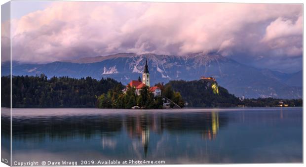 Lake Bled suset Canvas Print by Dave Wragg