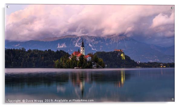 Lake Bled suset Acrylic by Dave Wragg