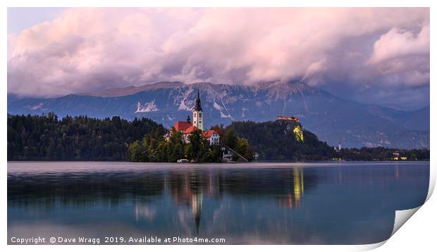 Lake Bled suset Print by Dave Wragg