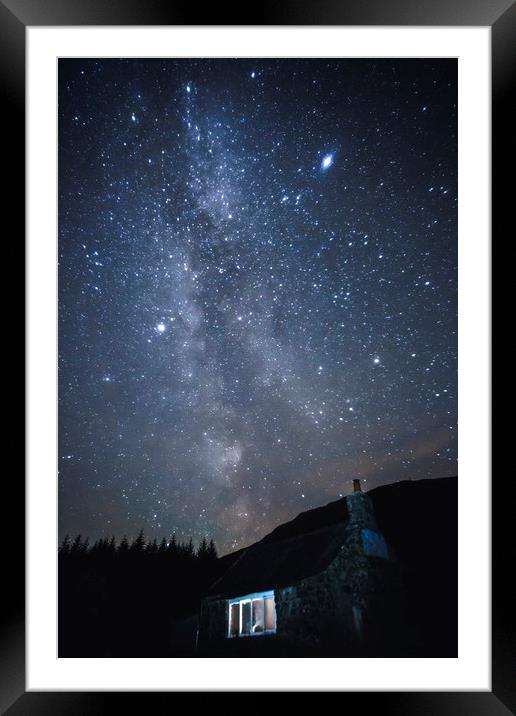  Milky Way Over White Laggan Bothy in Galloway For Framed Mounted Print by Derek Beattie