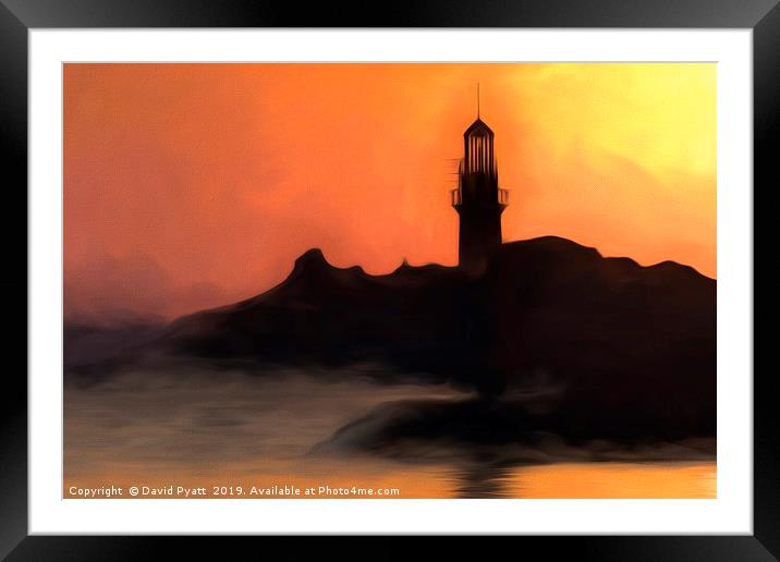 Lighthouse Sunset  Framed Mounted Print by David Pyatt