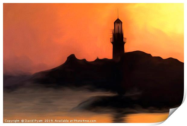 Lighthouse Sunset  Print by David Pyatt