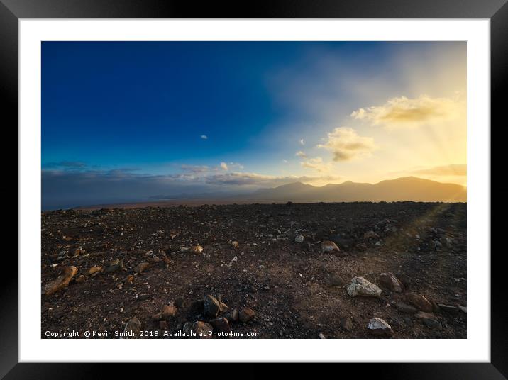 Sunrise over the Montana Roja Volcano Lanzarote Framed Mounted Print by Kevin Smith