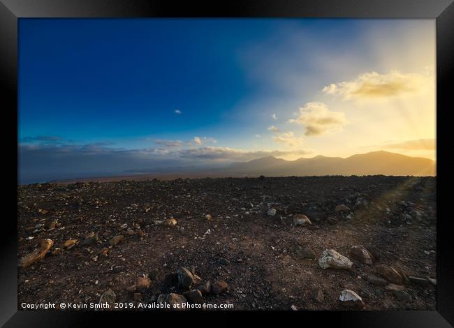 Sunrise over the Montana Roja Volcano Lanzarote Framed Print by Kevin Smith