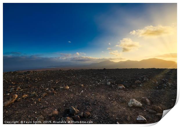 Sunrise over the Montana Roja Volcano Lanzarote Print by Kevin Smith