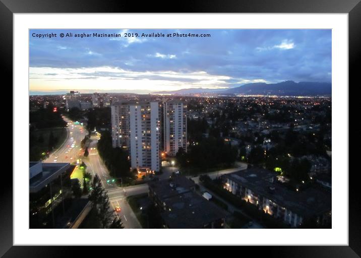 Evening of burnaby,                               Framed Mounted Print by Ali asghar Mazinanian