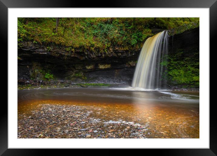 Sgwd Gwladys waterfall. Framed Mounted Print by Bryn Morgan