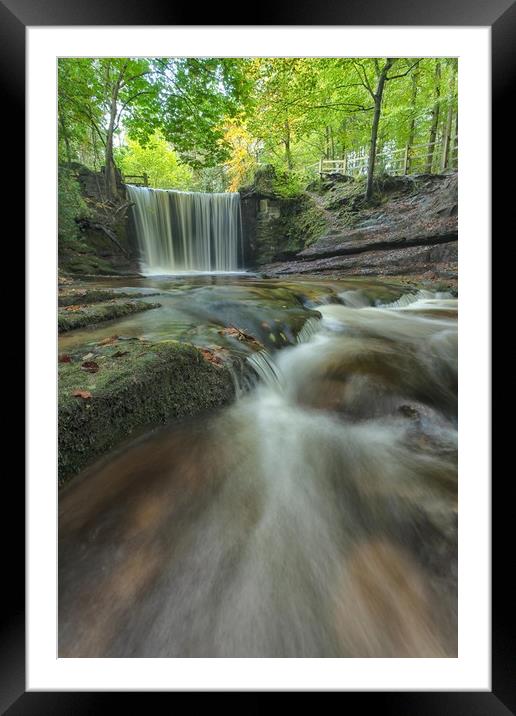 Autumn Cascade Framed Mounted Print by Jed Pearson