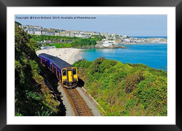 train on st.ives branch line cornwall Framed Mounted Print by Kevin Britland