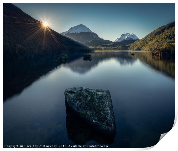 Lake Sylvan, Otago, New Zealand Print by Black Key Photography