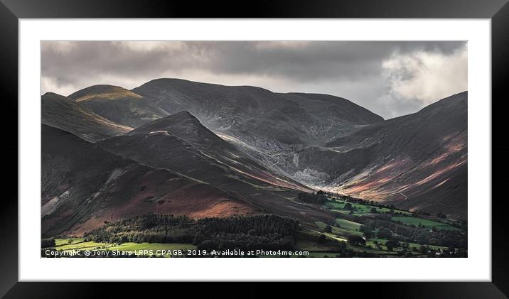 DERWENT WATER FELLS Framed Mounted Print by Tony Sharp LRPS CPAGB