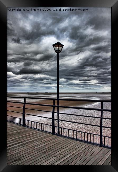 Cleethorpes Pier Lamp Framed Print by Avril Harris