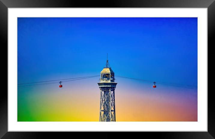 Port Cable Car in Barcelona Framed Mounted Print by Darryl Brooks