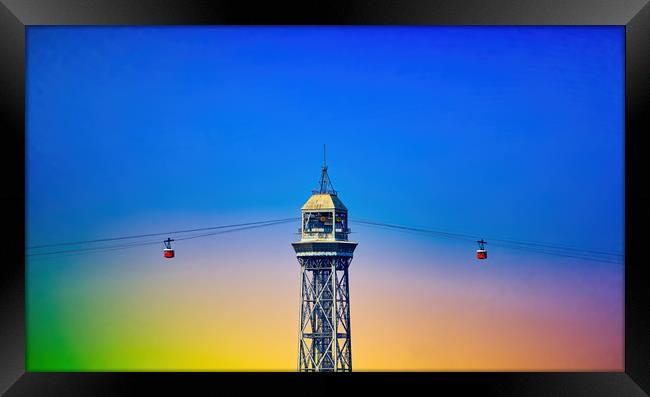Port Cable Car in Barcelona Framed Print by Darryl Brooks