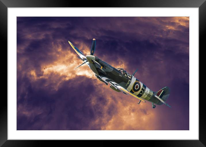 Spitfire Framed Mounted Print by Alf Damp