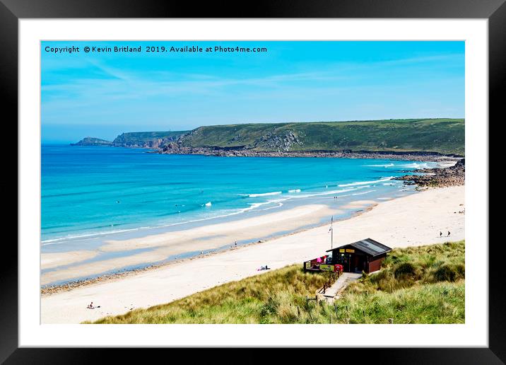 sennen cove cornwall Framed Mounted Print by Kevin Britland